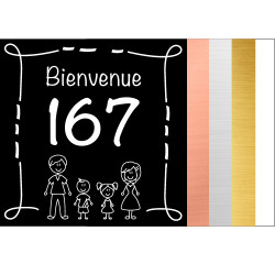 Plaque gravée pour boîte aux lettre - Personnalisable en fonction de votre famille (BAL0021)