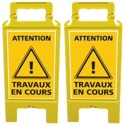 Chevalet de signalisation attention travaux en cours