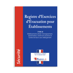 registre d'exercices d'évacuation pour établissements