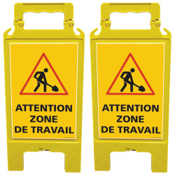 Chevalet de signalisation attention zone de travail