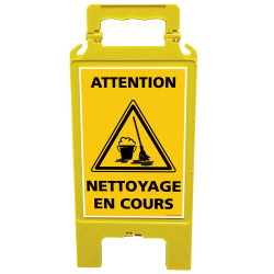 Chevalet de signalisation attention nettoyage en cours