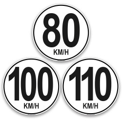 lot de disques limitations de vitesse 80 100 110 km/h