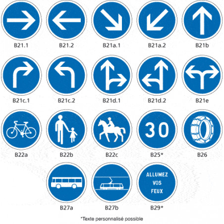 PANNEAUX SIGNAUX D'OBLIGATION - TYPE B (B21_P)