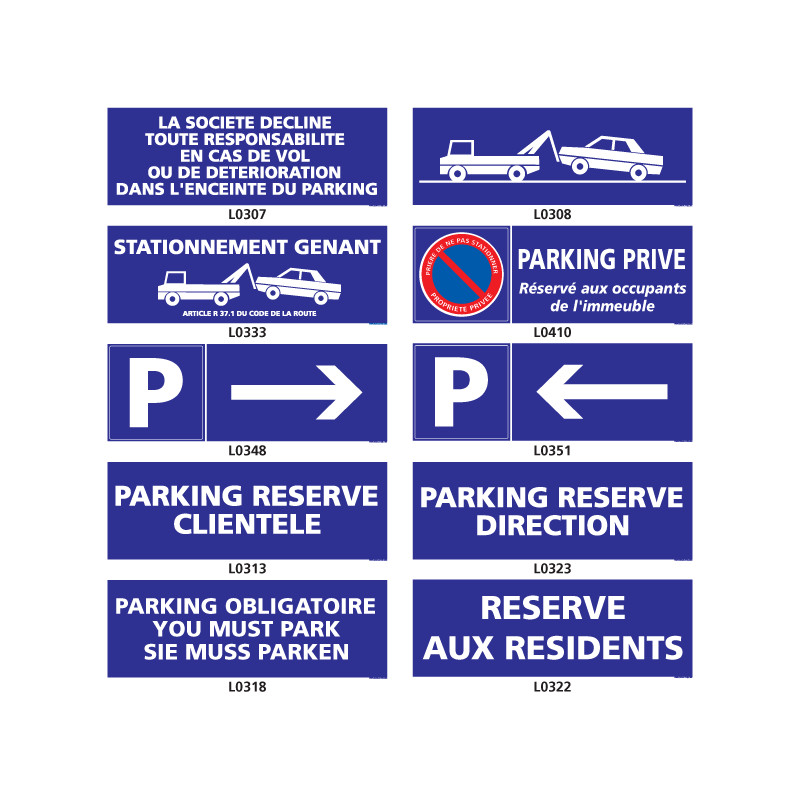 Panneau parking réservé