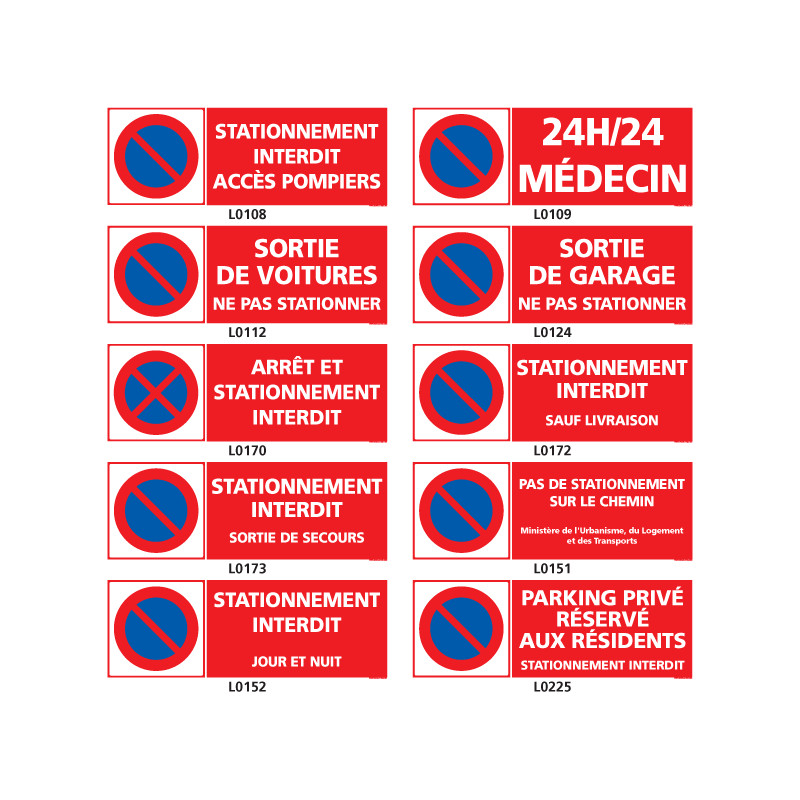 Panneau stationnement interdit - sortie de véhicules - Sticker