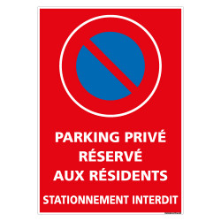 Panneau signalétique stationnement interdit Parking privé réservé aux  résidents Signe en aluminium de 3 mm - 400mm x 300mm (RB) : :  Bricolage