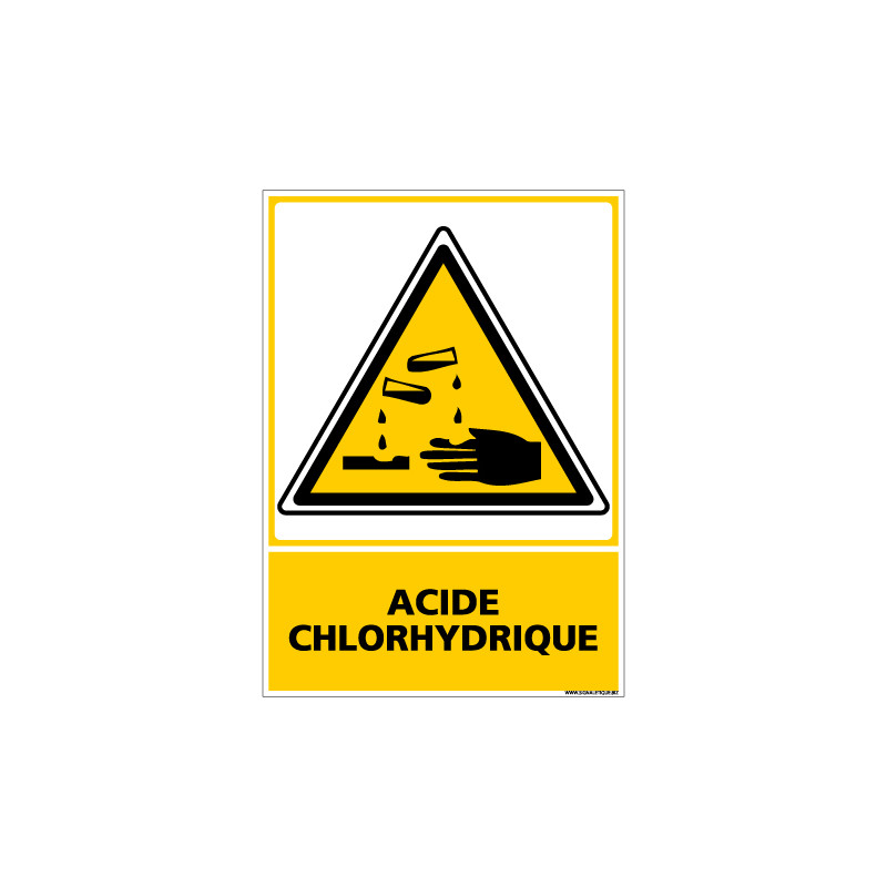 Panneau de Signalisation Danger ACIDE CHLORHYDRIQUE (C0502)