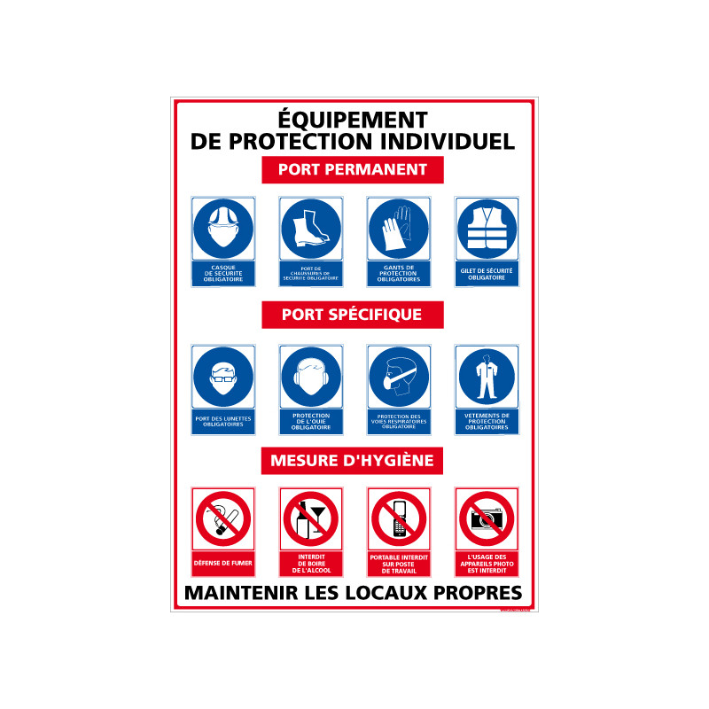 Panneau EQUIPEMENT DE PROTECTION INDIVIDUELLE (A0348)